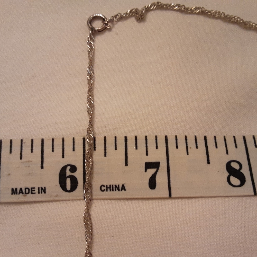 VINTAGE 925 STERLING MULTI-STONE SLIDE WITH 925 18" STERLING TWISTED ROPE CHAIN - Picture 8 of 16
